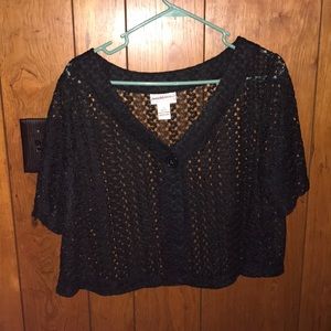 Short sleeve see through cover up